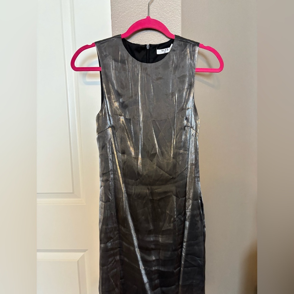 NA-KD Silver Sleeveless Mini Dress